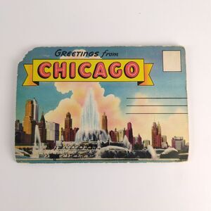 Greetings from Chicago Illinois IL 1930s Fold-Out Postcards Comiskey Park City+
